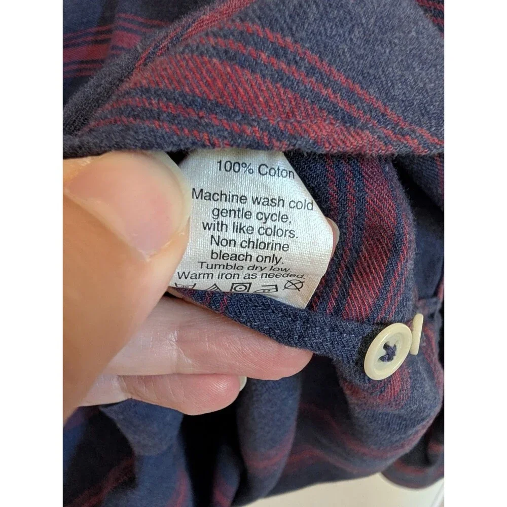 J.Crew Button Down Plaid Slim Fit Dress Shirt L Navy Blue Flannel Office Work